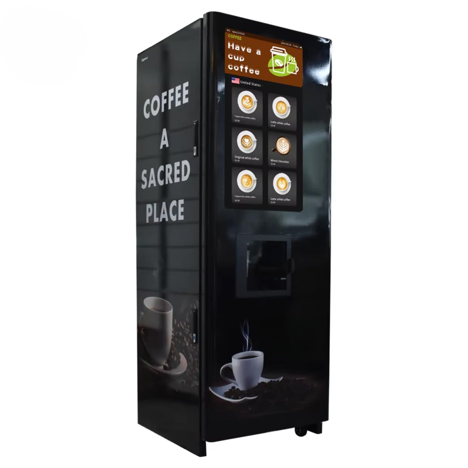 Intelligent commercial coffee vending machine an automatic vending machine that integrates coin QR code and contactless payment functions