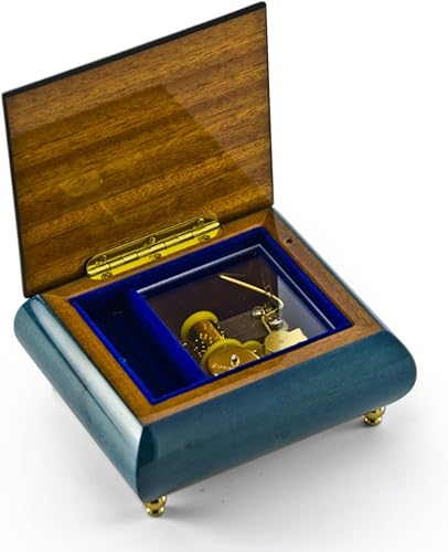 Miniatura 2 de Hecho a mano italiano azul oscuro Menorá Caja de música