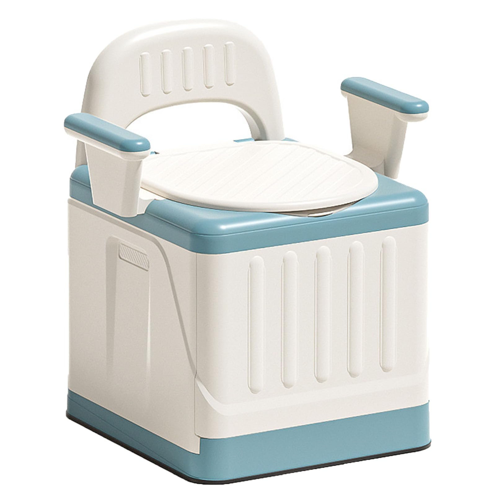 Chaise percée toilette avec seau amovible et assise rembourrée étanche