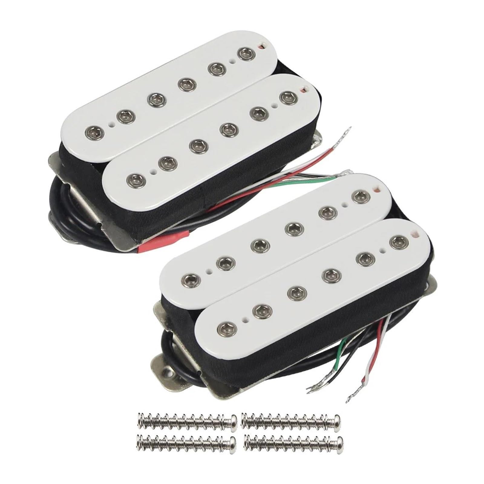 Przetwornik Do Gitary Elektrycznej Dwa Pasywne Ceramiczne Humbuckery | Zestaw przetworników mostkowych do gitary elektrycznej 4-przewodowe części do gitary(White)