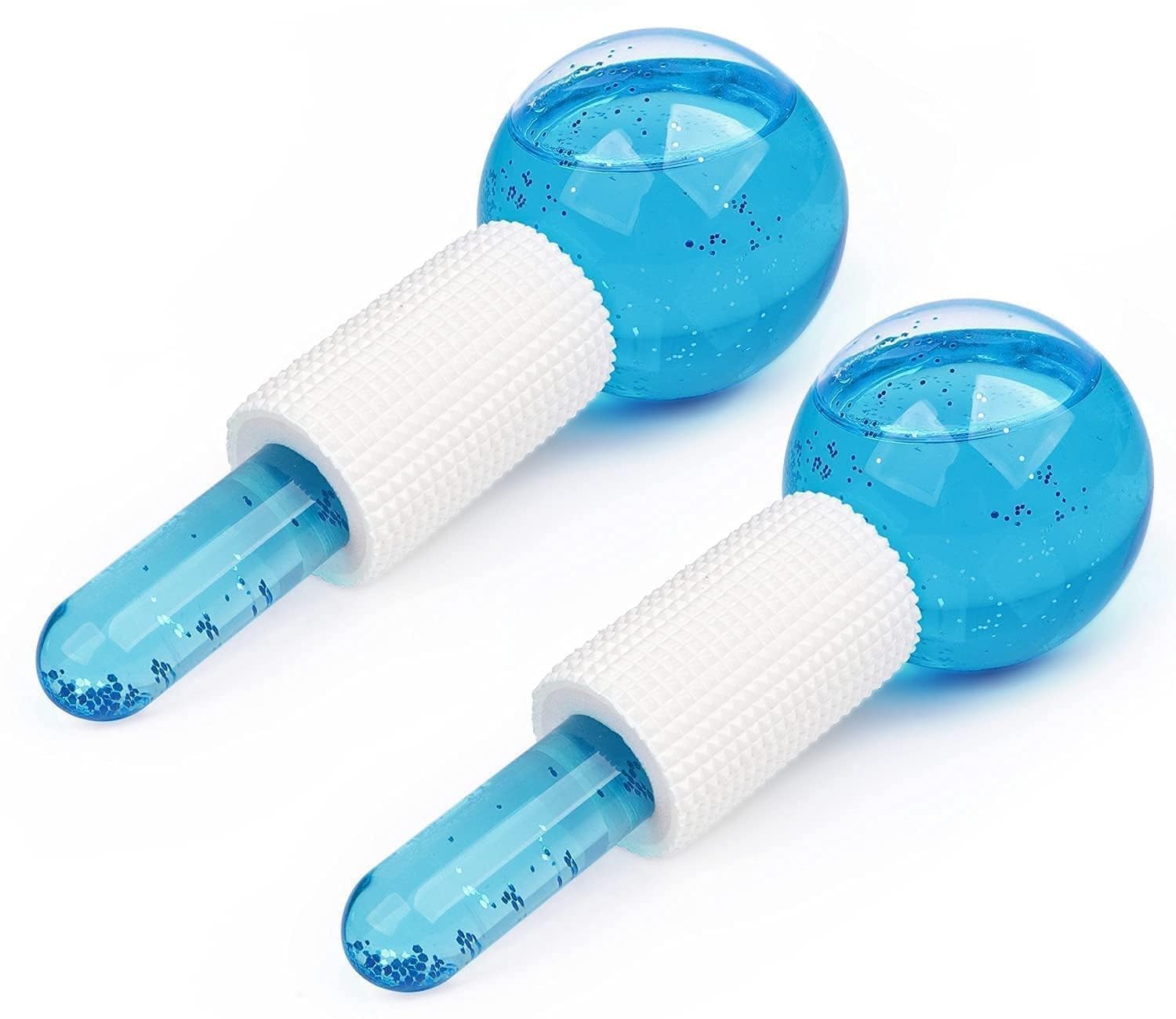 Aanahil Facial Ice Globe Smart Cool Face Roller Ball Ice Massage Tools for Face, Neck & Eyes Reduce Dark Circles, Puffiness, Wrinkles Anti-Ageing & Skin Tightening Crystal Ice Roller (Pack of 2)