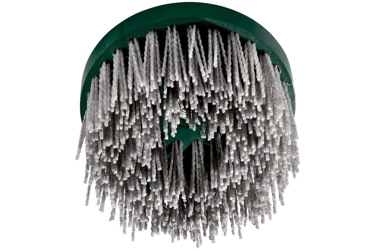 metabo Tellerbürste 130 mm M14 P80 SiC – Schleifbürste mit gewellten Siliciumcarbid-Borsten Ø 1,27 mm – zum Entgraten Schleifen Strukturieren von Stahl Holz Kunststoff – robust & effizient
