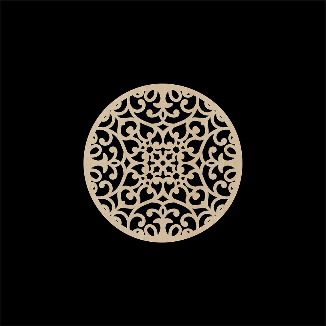 Haoser 3mm Set of 1 Carving Wooden Décor Panel for Pooja Room, Living Room (Panel-17_20cm)