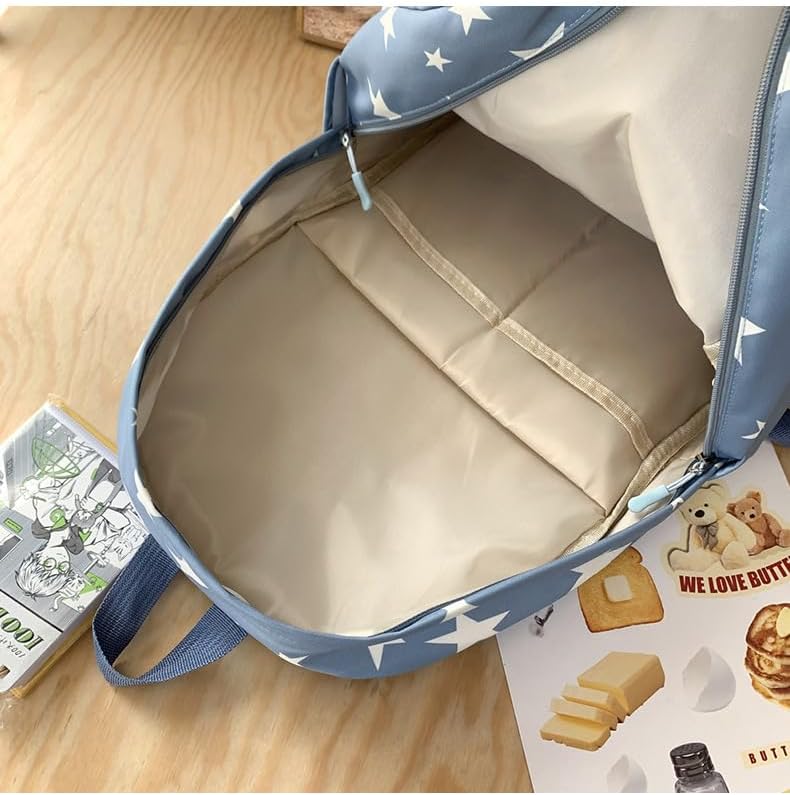 Y2K Backpack Women Men, Cute Daypack Grunge Stars Vintage Chic Trendy Design Bookbag Backpack Daily Use Hiking Trip (blue) - Image 5