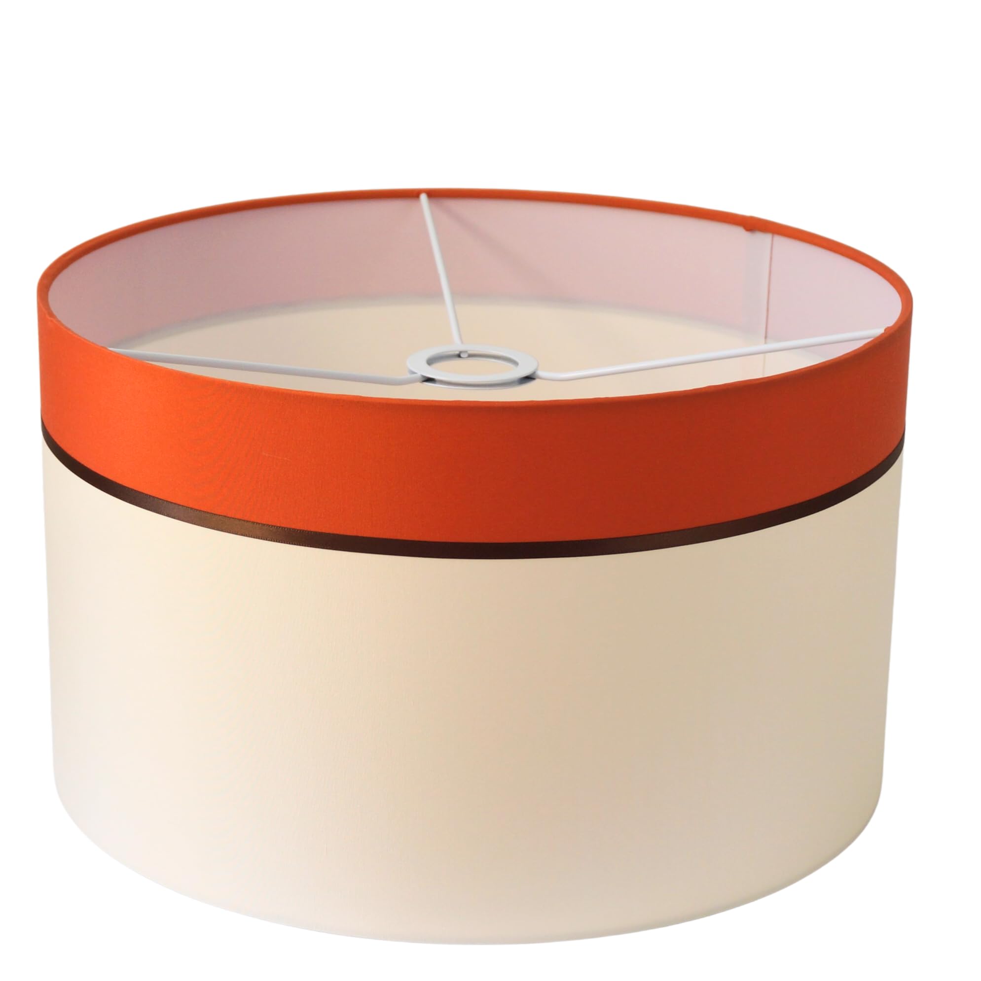 Zweifarbiger Lampenschirm Terracotta 40 cm aus Stoff, E27 & E14 | Für Tischlampen, Stehleuchten und Pendelleuchten. Elegantes zweifarbiges Design mit zeitlosem Charakter.