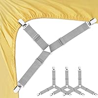 Vista 10 de Abrazaderas de sábana, tirantes en triángulo ajustable elástico, correas con clip para sábanas, fundas de colchón, almohadón de sofá