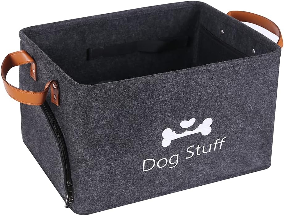 CBBPET Dog Large Storage Boxes - Foldable Storage Cubes Bin Box Containers with Lid and Handles for Dog Apparel & Accessories