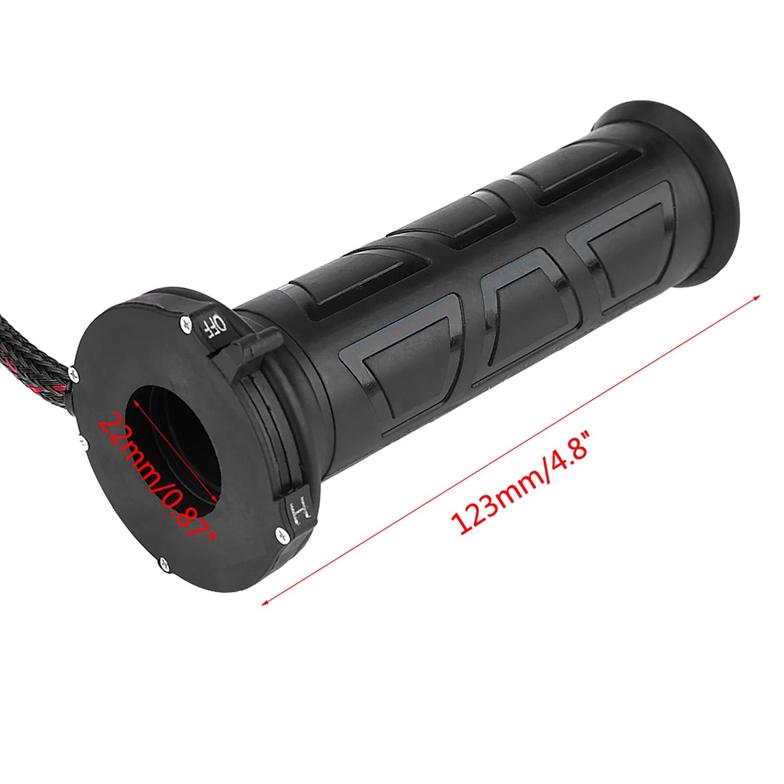 EVGATSAUTO Empuñaduras eléctricas calientes, 1 par de 22 mm (7/8 pulgadas) de potencia ajustable (12 W-24 W) Empuñaduras eléctricas calefactadas Manillar caliente caliente para motocicleta Negro