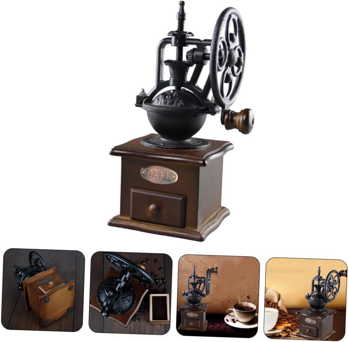 BESTYASH Hand Crank Coffee Grinder Compact Manual Bean Mill for Coffee Grains Grinding Portable Easy to Use for Travel Camping Business Trips