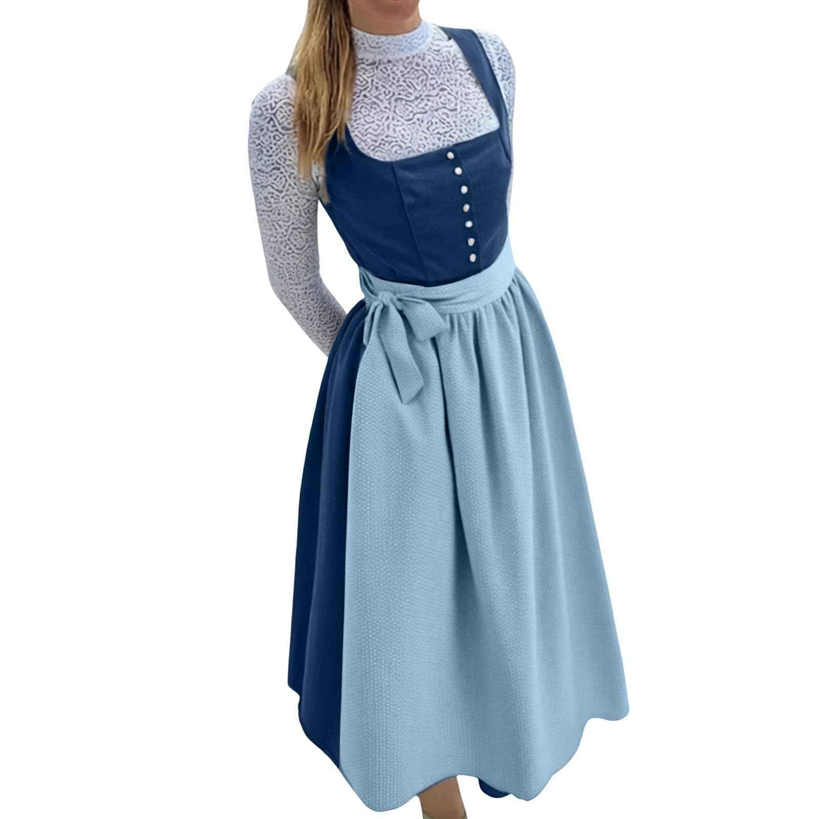 Generisch Dirndl Lang Damen Dirndlkleid Dirndlschürze Wiesn Outfit Rot Komplettset Grosse Grössen Midi Kleid Samt Mini 'Dirndl Trachten 46 Große Größen Modern