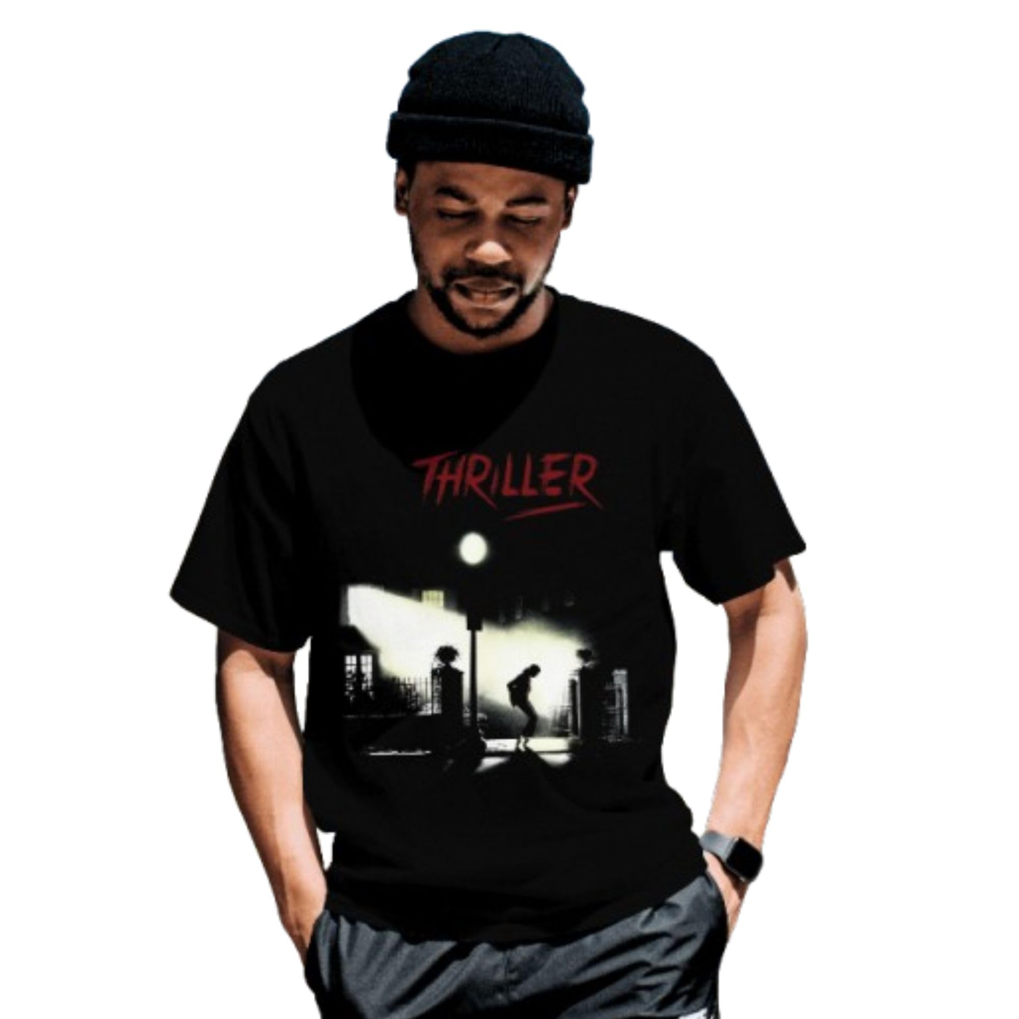 T-shirt Homme Michael Jackson Thriller Cover Officiel Bitcruncher | 100% Coton Neuf Étiqueté