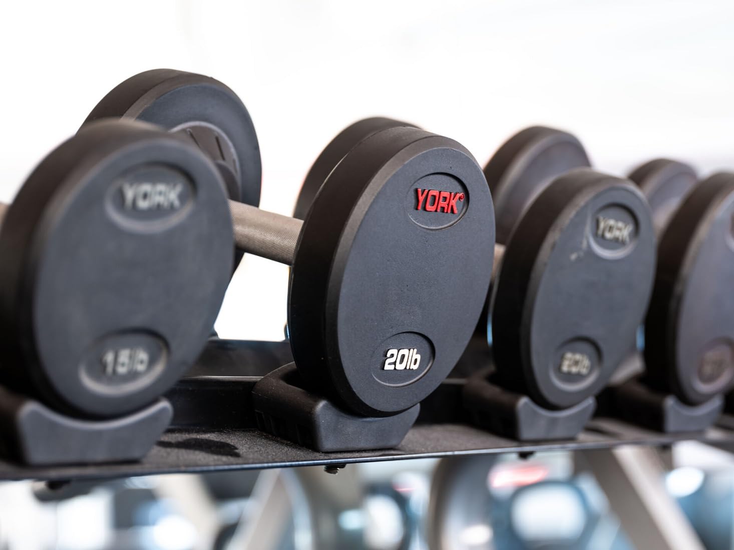 York Barbell Pro Style Dumbbells 5-50 Lb Set 30mm Knurled Chrome Handles Virgin Rubber Coating Home Gym Weight