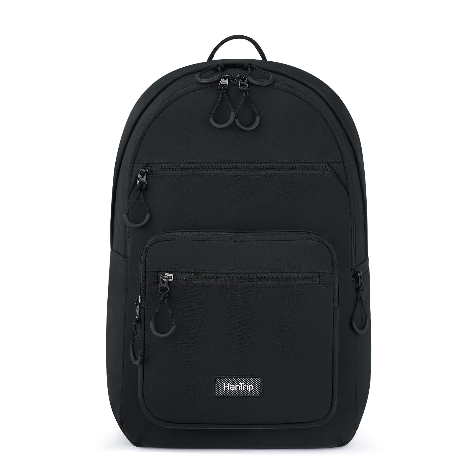 HanTrip 18 Inch Carry on Travel Backpack with Lots of Pockets, Black | 15.6 Inch Laptop Sleeve, Luggage Strap, Water Bottle Pocket, 28 Liters, Lightweight, Water Resistant, 18x14x8 Medium Bookbag