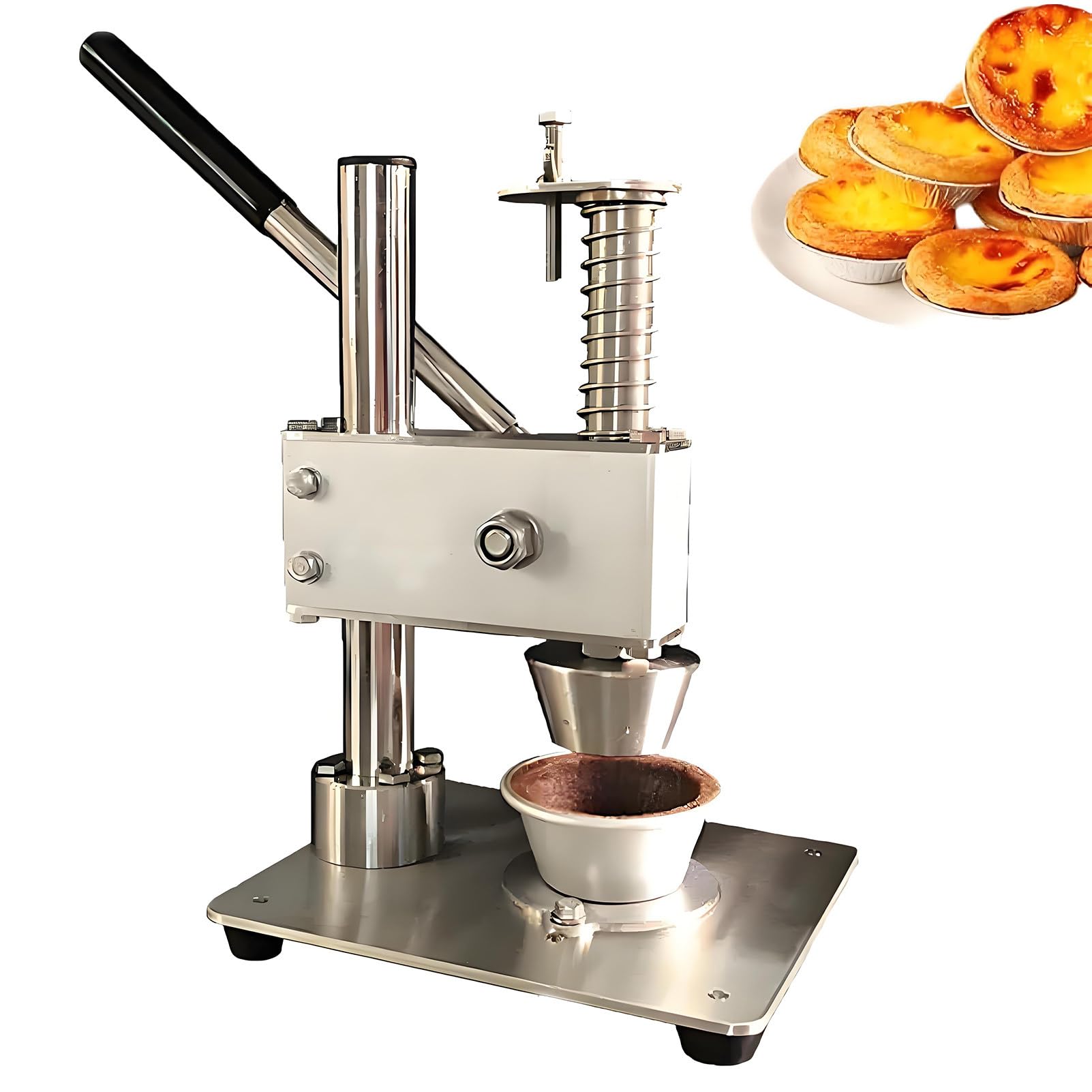 Epygnom Multicolor Egg Tart Pressing Machine, Commercial Egg Tart Forming Maker, Egg Tart Shell Molding Making Machine, Hand Press Egg Tart Skin Tool, For Baking Tarte Pie Waffle Shells 6026