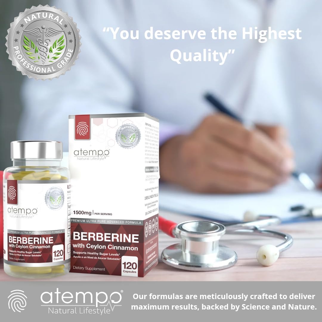 Berberine Supplement with Ceylon Cinnamon HCL 1500mg, Natural Berberine Extract for Metabolic Support & Overall Wellness – 120 Capsules - Image 6