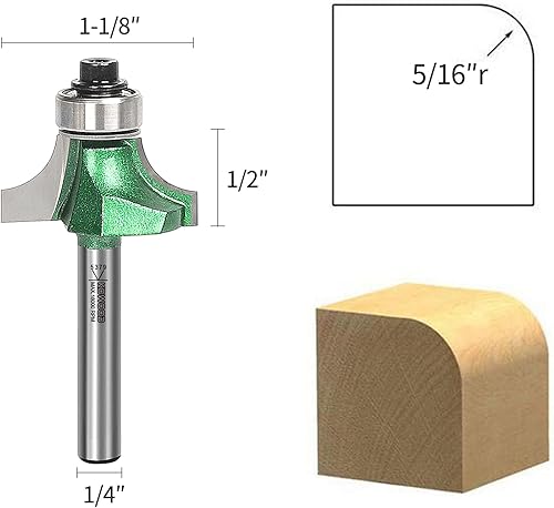 Miniatura 2 de KOWOOD Pro Roundover Bit Set 4 piezas, 14 pulgada Shank Router Bit Set, R18", 316", 14", 516", diseñado para entusiastas de la carpintería