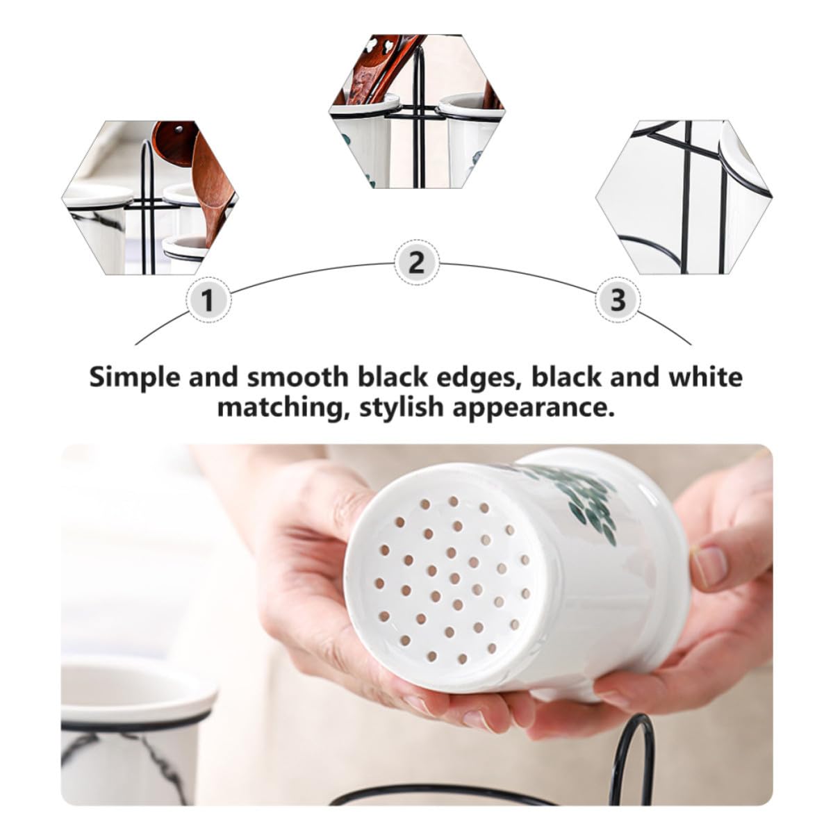 Alasum Support à Baguettes en Céramique Blanc Rangement Pratique, Toucher Confortable et Facile à Nettoyer, Design Simple et Élégant Cuisine Maison