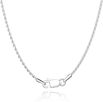 Jewlpire 18K Gold Plated 925 Sterling Silver Chain Necklace for Women, 1.35mm Rope Chain Necklace for Women Men Super Shiny & Durable Women's Chains Necklaces 16 18 20 22 24 26 Inch