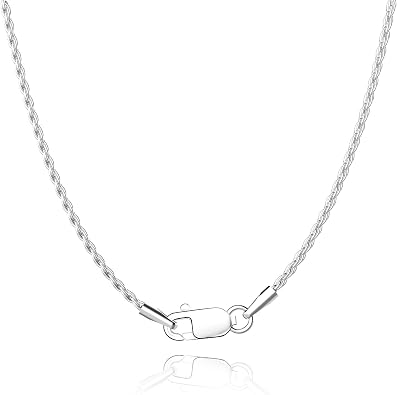 Jewlpire 18K Gold Plated 925 Sterling Silver Chain Necklace for Women, 1.35mm Rope Chain Necklace for Women Men Super Shiny & Durable Womens Chains Necklaces 16 18 20 22 24 26 Inch