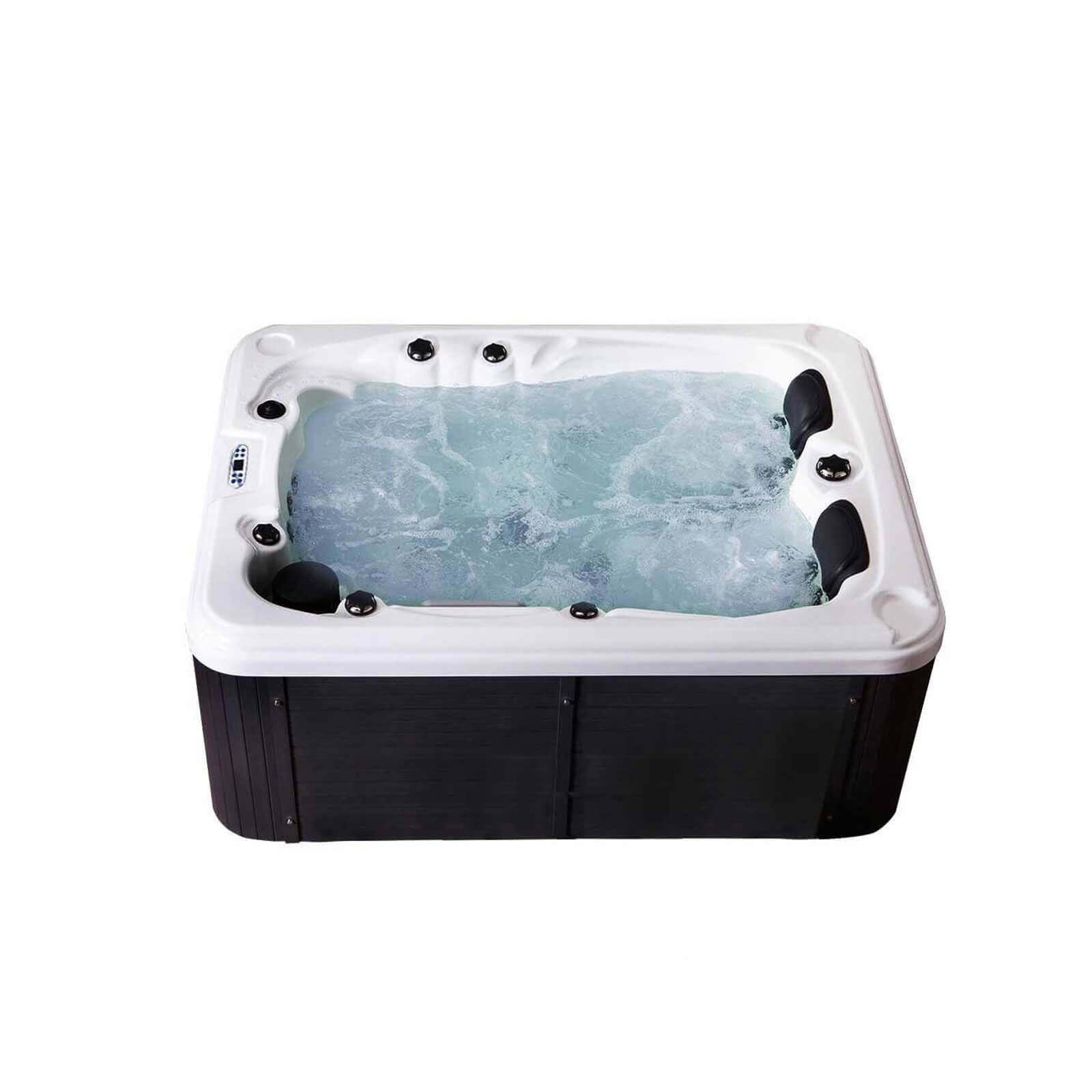Home Deluxe - Bañera de hidromasaje Exterior - Beach Pure - Dimensiones: 210 x 155 x 83 cm - Incluye calefacción, 51 chorros de Masaje y 24 Fuentes de luz I Bañera de hidromasaje Exterior para 3