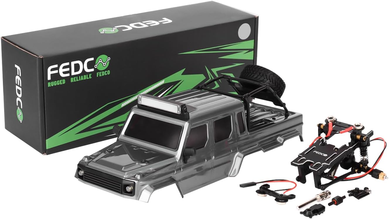 SCX24 Body 6x6 Conversion Kit PC Body with Lights Frame-Axle Assembly for Bronco JLU C10 Basecamp Axial SCX24 6×6 RC Crawler Upgrades