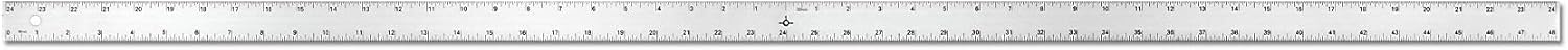 Alumicolor Aluminum Straight Edge with Center Finding Back, 48IN, Silver
