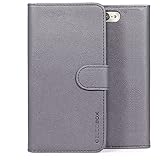 BUDDIBOX iPhone 7 Plus Case,  [Wallet Case] Premium PU Leather Wallet Case with [Kickstand] Card Holder and ID Slot for Apple iPhone 7 Plus, (Grey)