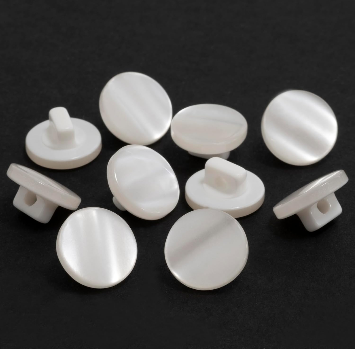 AERZETIX - C67955 - Pack of 10 Shank Sewing Buttons Diameter 12.5 x 6.5 mm 20 L L20 - White - Opening 2 mm - Plastic - Haberdashery Clothing Sewing Fabric Needle