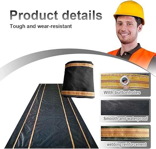 Miniatura 5 de Tentproinc - Lona de malla para camión de volteo, cubierta resistente con bolsillo de 6 pulgadas, correa de doble puntada reforzada con doble