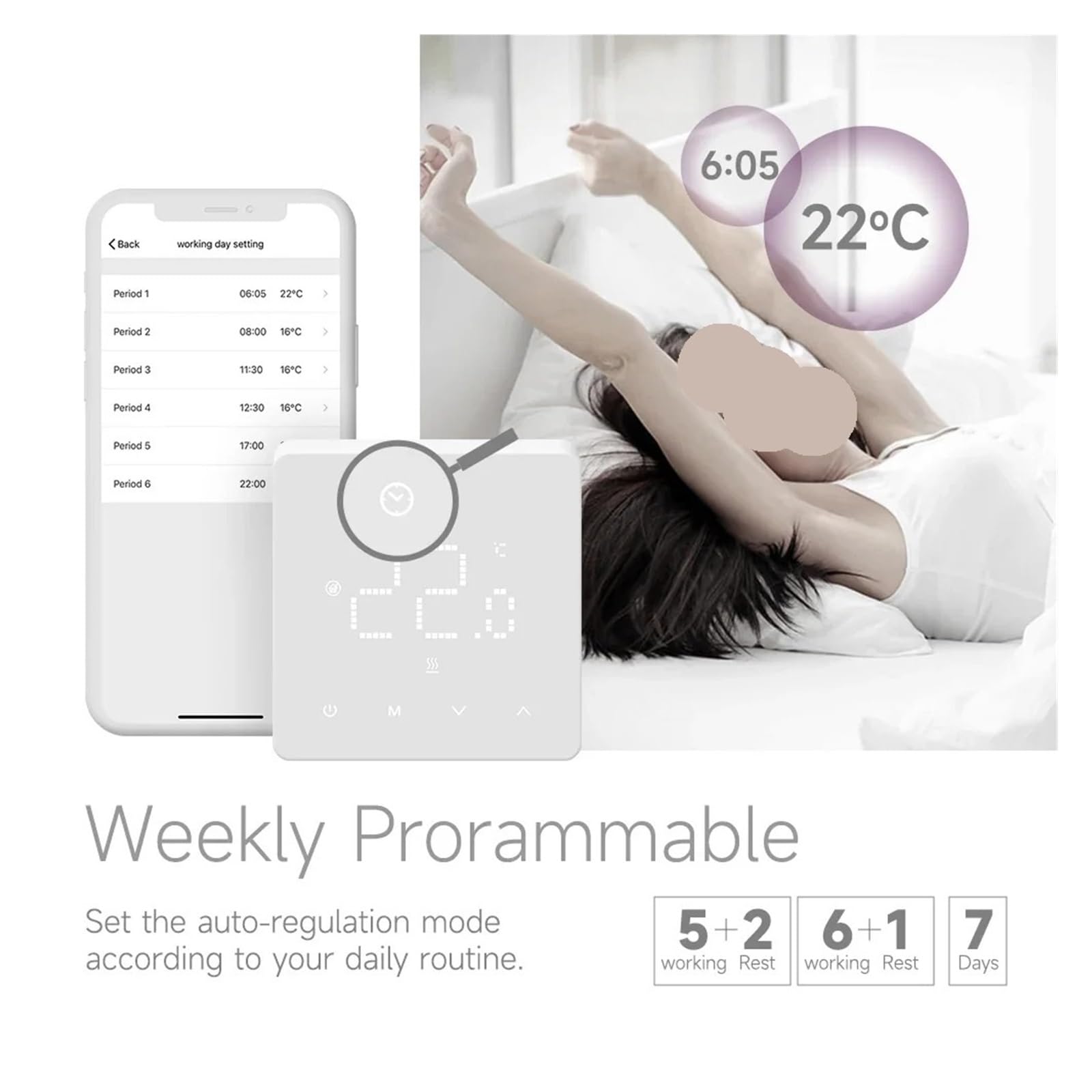 Termostat, Termostat Ogrzewania Podłogowego WiFi Programowalny Inteligentny Domowy(Electric heating)