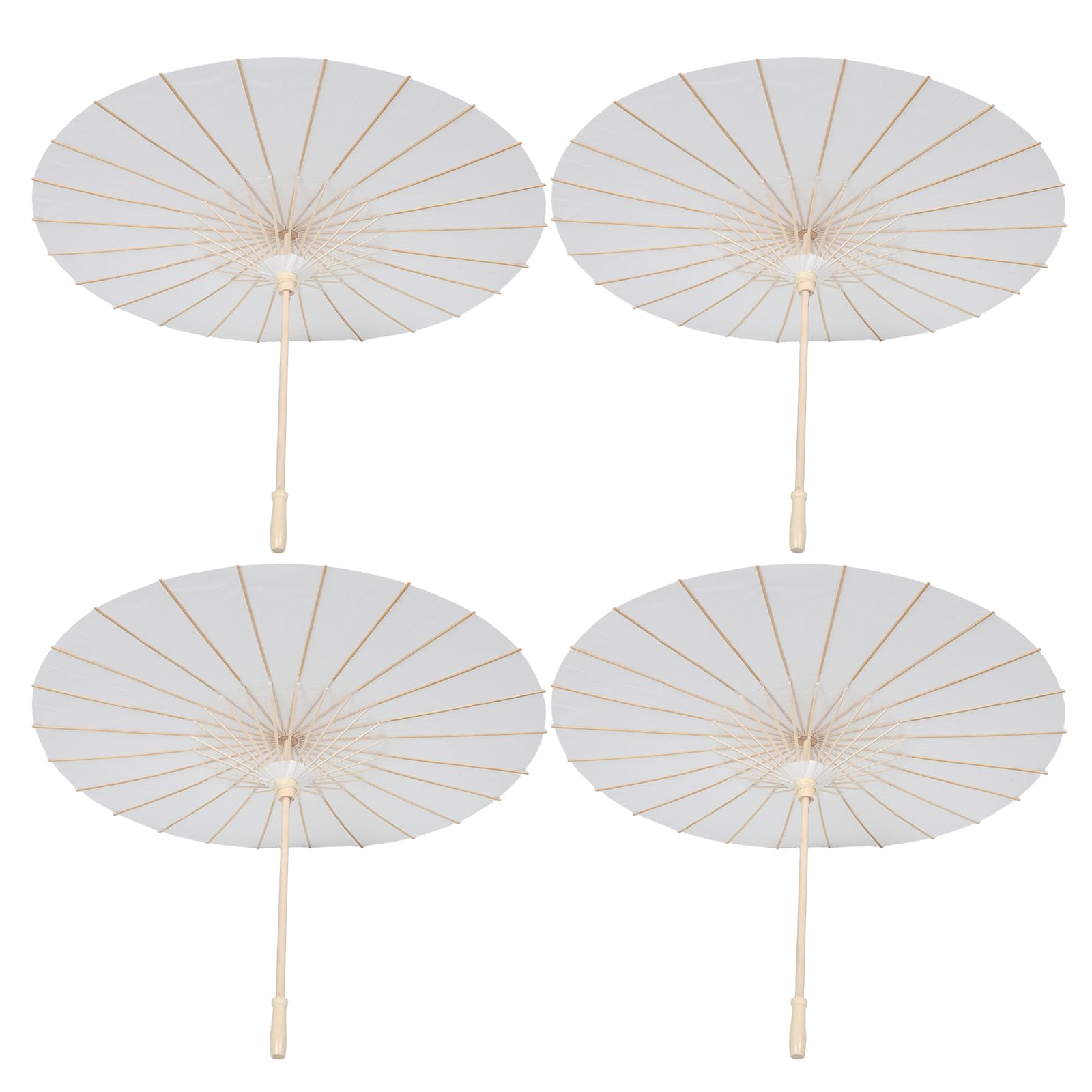 VILLCASE 4 Weiße Papierschirme aus Geöltem Papier im Chinesisch Japanischen Stil 84cm Langlebig und Regenfest für Hochzeitsdekoration und Fotoshootings