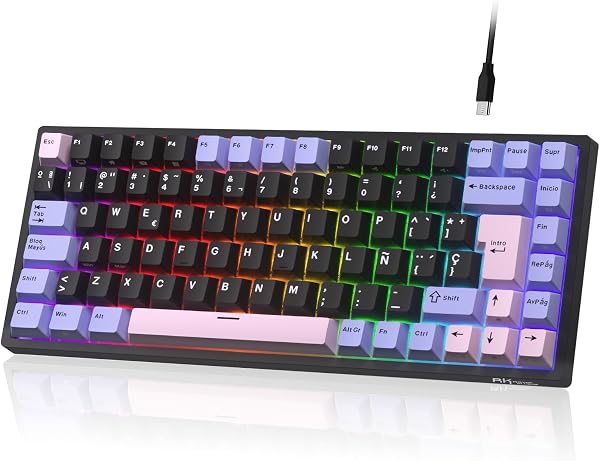 RK ROYAL KLUDGE RK84ES Teclado mecánico Juegos, 75% RGB Hot-Swap, Español