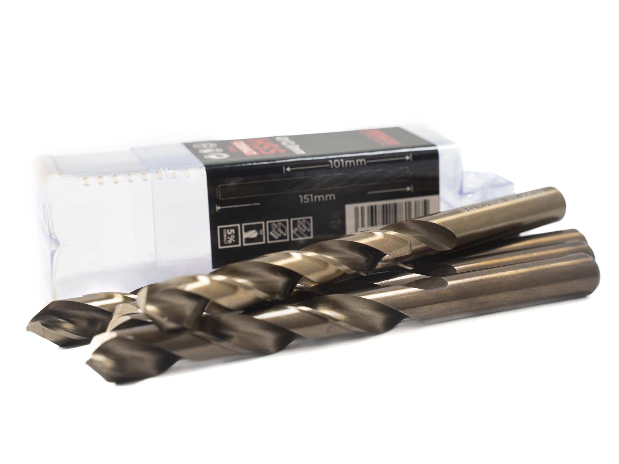 Brocas para metal HSS DIN338 M35 cobalto de 7-13mm (paquete de 5 unidades) (12mm)