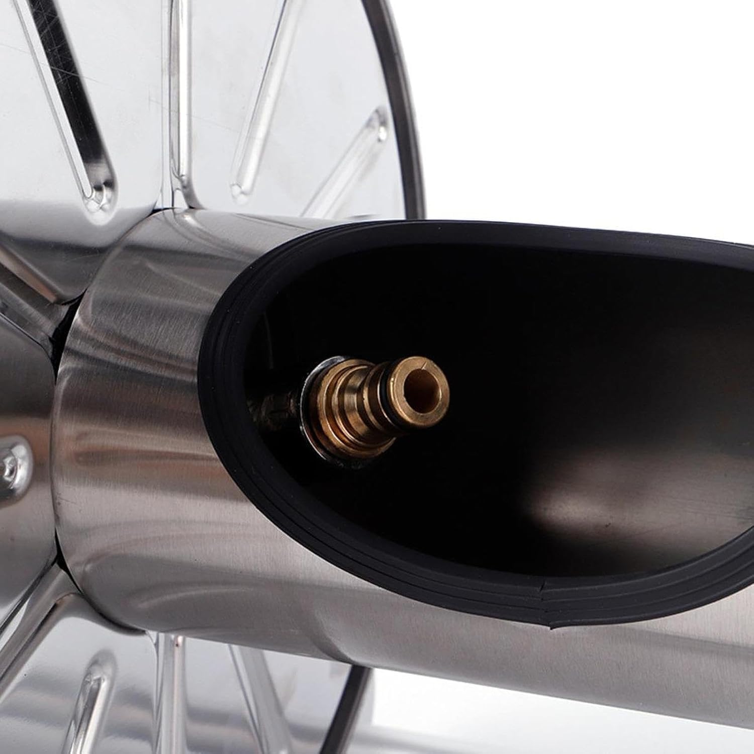 Avvolgitubo A Parete In Acciaio Inox Per Tubo Acqua 50m, Già Montato | Manico Resistente Alla Ruggine