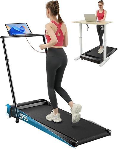 Miniatura 9 de Alfombrilla de caminar 2 en 1 para caminar y trotar, caminadora para debajo del escritorio para el hogar y la oficina con control remoto,