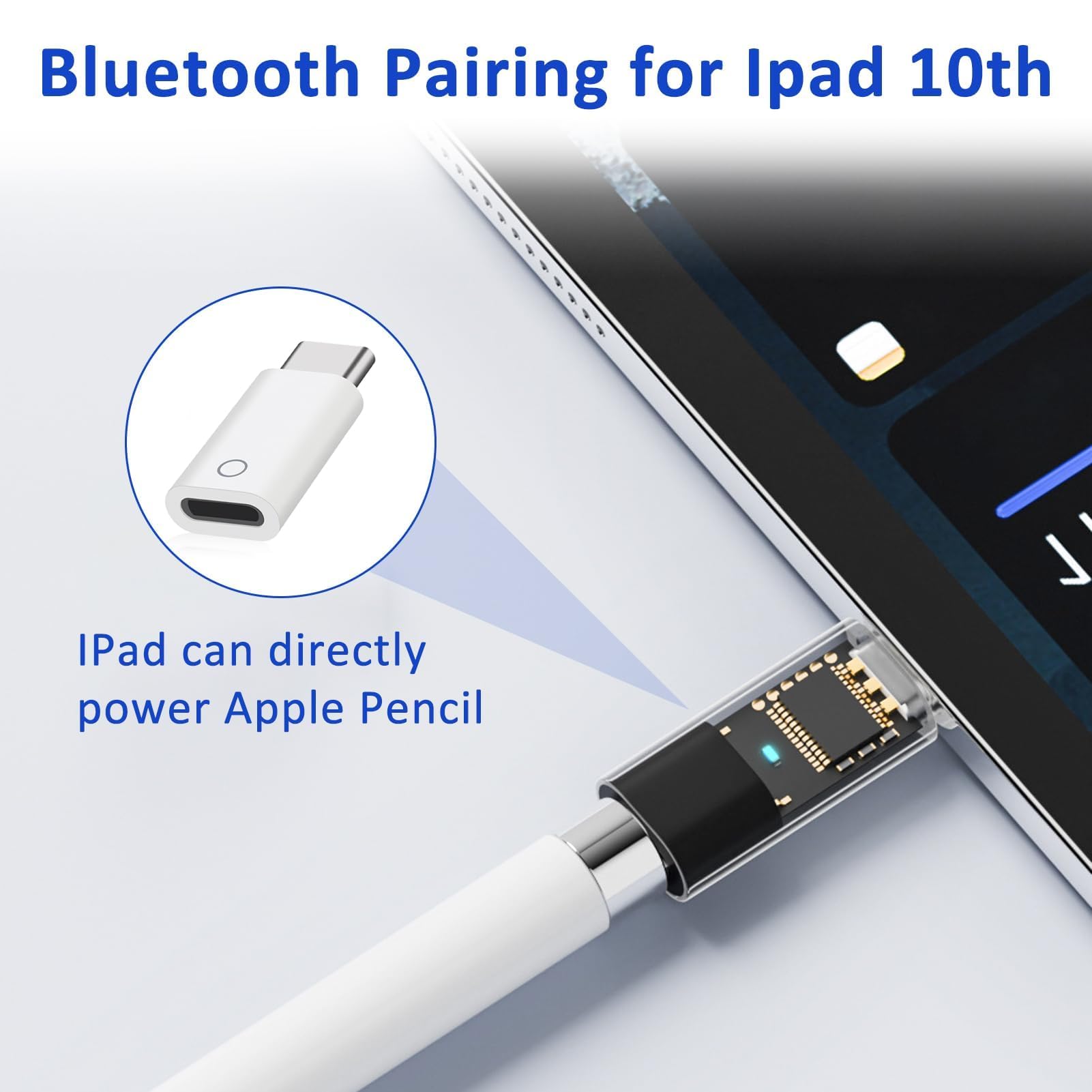 Adattatore Da USB-C A Pencil Di Prima Generazione Per IPad 10ª Gen, Supporta Ricarica E Accoppiamento Bluetooth, Compatto