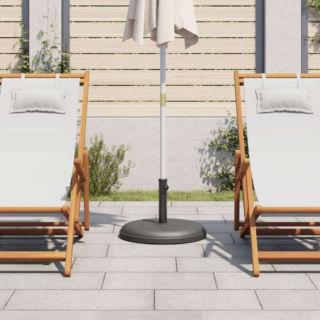 Stojak na parasol przeciwsłoneczny 25 kg z wypełnieniem betonowym, tworzywo sztuczne i stal, maszt Ø 32/35/38 mm, okrągła stabilna podstawa na balkon, do ogrodu i na taras, z uchwytem