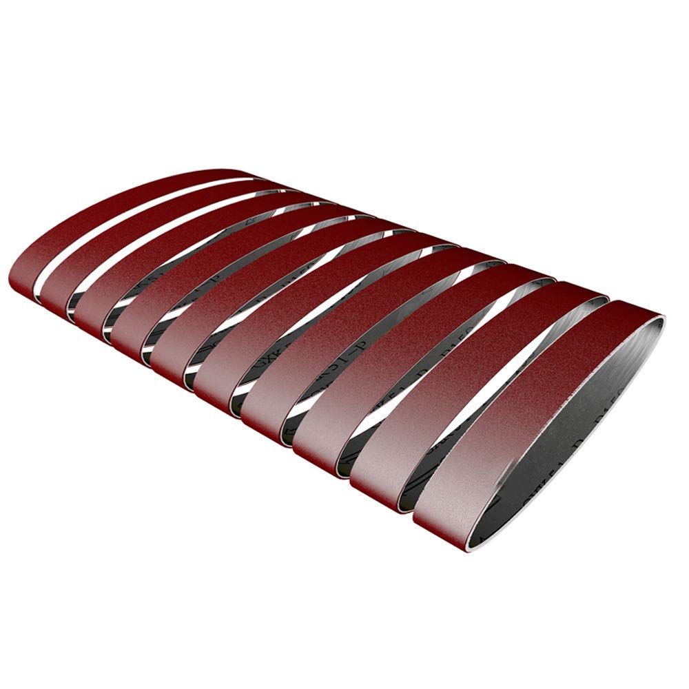 10pcs 25 x 330mm/15 x 330mm Abrasive Sanding Belts for Angle Grinder 60-1000 Grit Grinding and Polishing Replacement,15x330mm