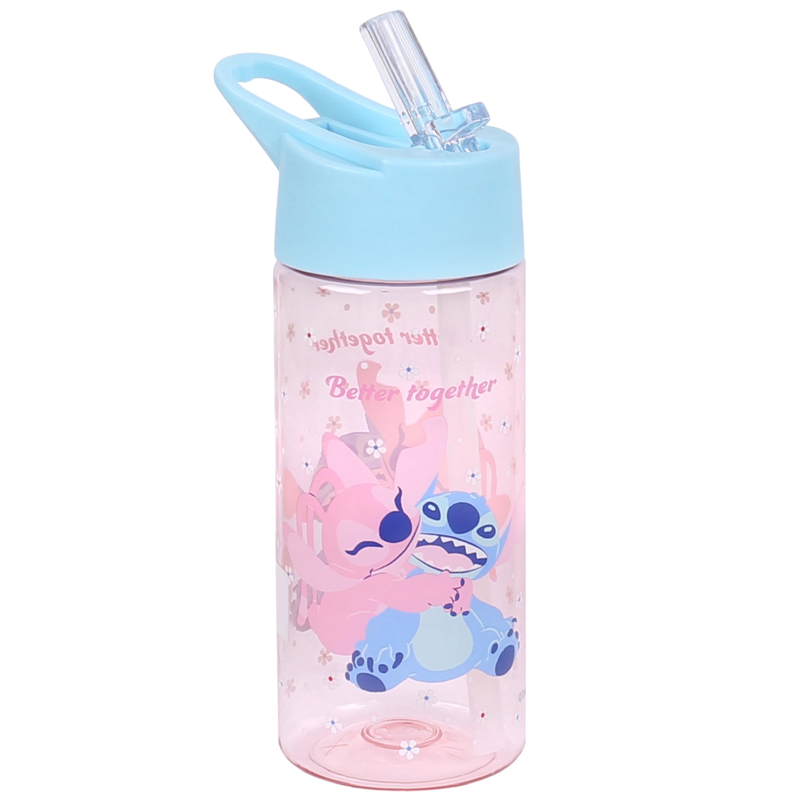 Sarcia.eu Disney Stitch & Angel Clear Water Bottle With Straw 420Ml