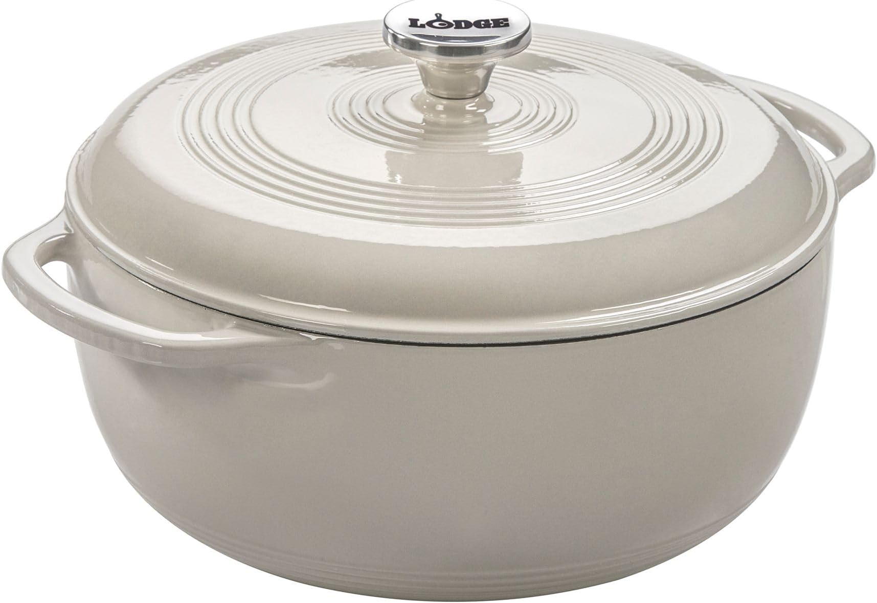 Lodge Cast Iron Dutch Oven With Lid, 6-Quart, 1 Piece (White)
