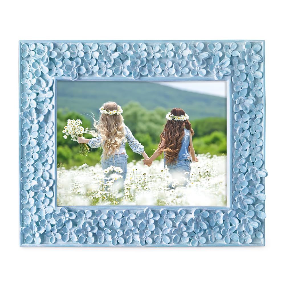 Isaac Jacobs Floral Resin Picture Frame - Blue -3