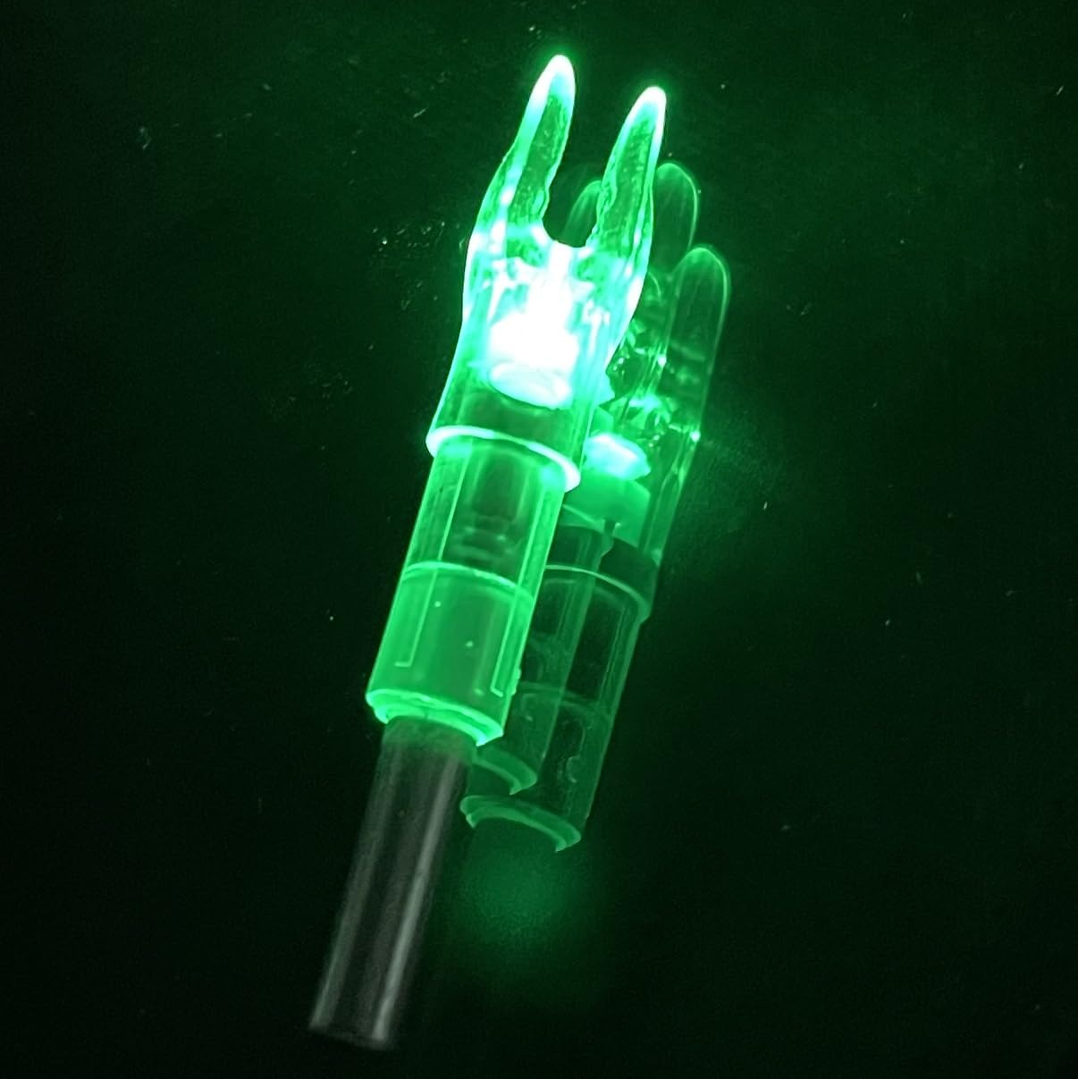 S - Culatines iluminados para flechas .244/6.2 mm, paquete de 12 puntales de flecha iluminados para destornillador de caza y tiro con arco (verde)