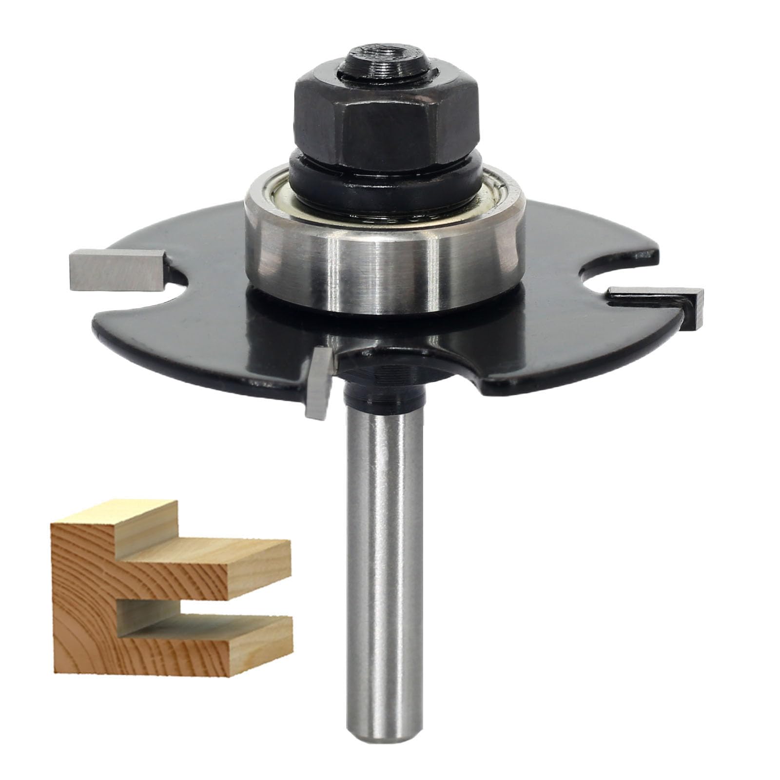 3pcs Slot Cutter Router Bit Set 1/4 Shank - 4-Wings, 9/16" Depth, Carbide Tip, Wood Slotting Cutter Bit, for Groove Edges, Biscuit( Height 1/4" 1/8" 3/32") — Amazon image 7