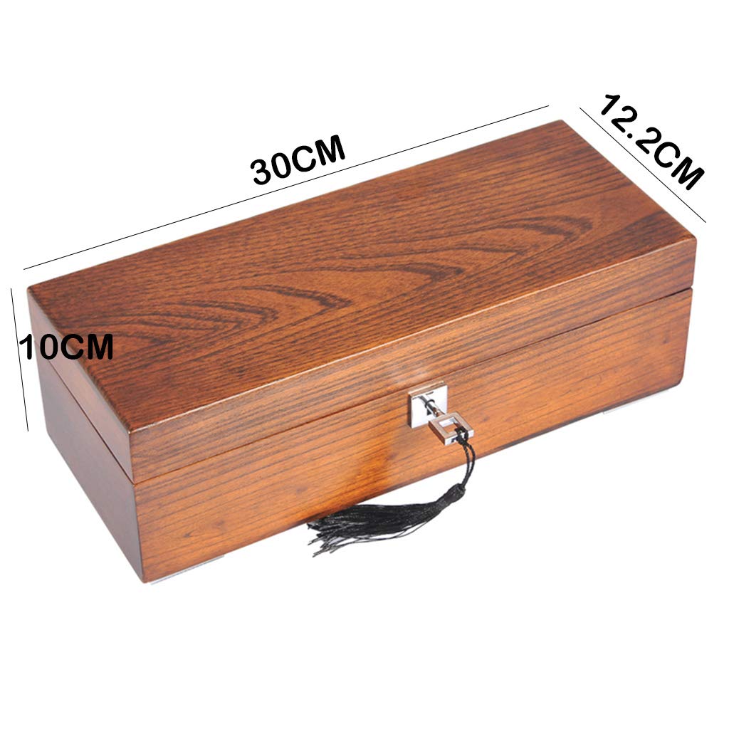 Scatola Porta Orologi da 12 raccoglitori per Gioielli in Legno Collezione di Orologi con Cuscini Removibili e Chiusura in Metallo (Marrone)