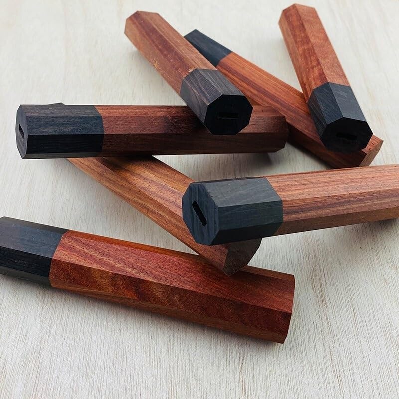 Mangos de cuchillo octagonales japoneses 2 piezas miniatura 6