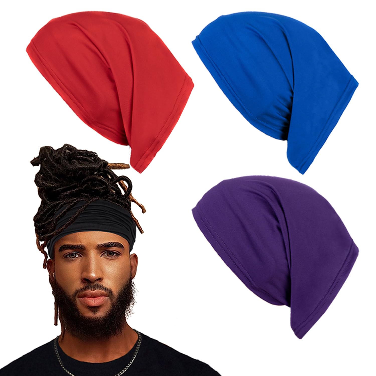 Leeven Sleep Shower Cap 4 PCS mens Long Hair Dread