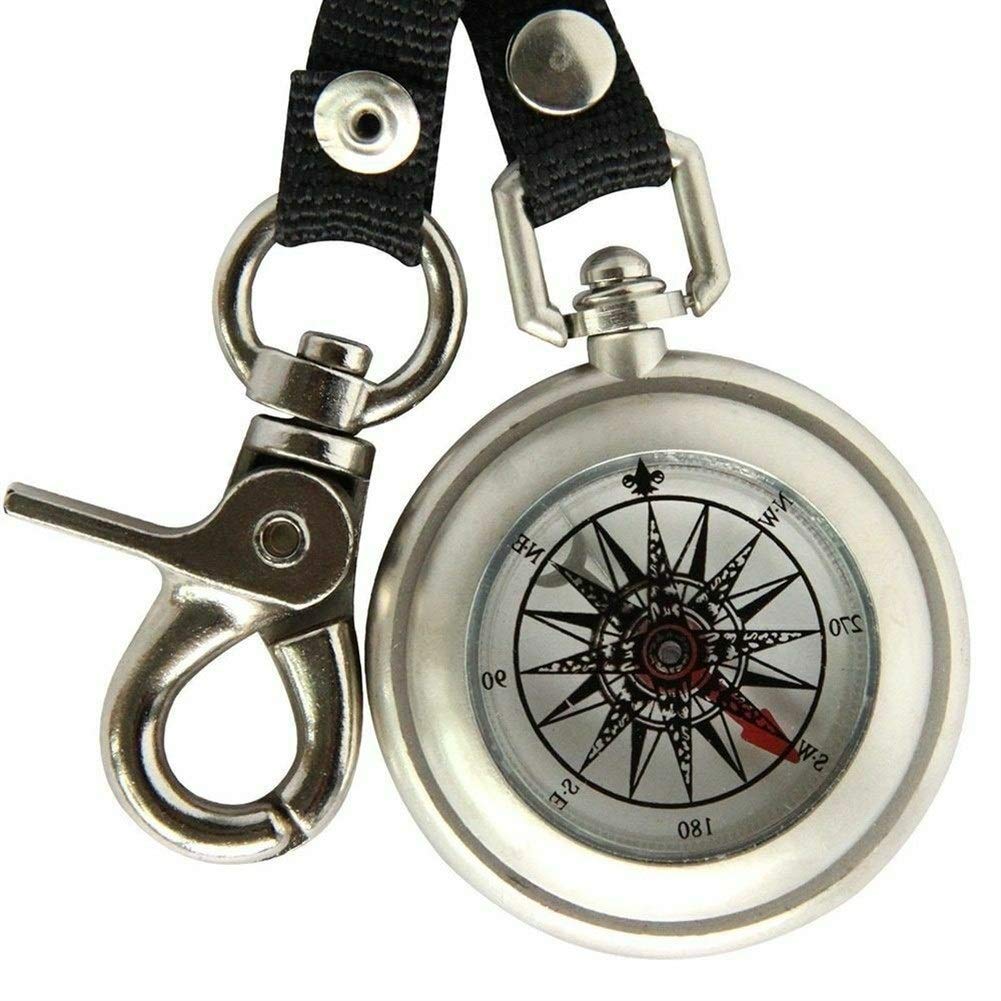 Kompas Outdoor Retro Metal Compass z hakiem linowym Antique zegarek kieszonkowy Kompas przenośny wielofunkcyjny pomiarowy narzędzie władcy