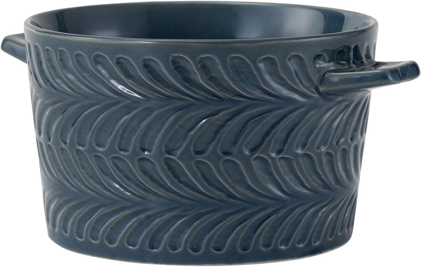 Hasamiyaki 24664 Au Gratin Dish, Heat Resistant Ceramic, Capacity: Approx. 12.8 fl oz (375 ml), Ovenware, Rosemary, Navy, Microwave Safe, Dishwasher Safe, Oven Safe