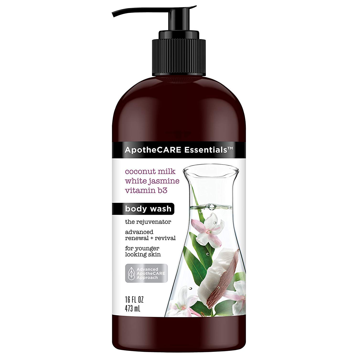 Essentials The Rejuvenator Body Wash Coconut Milk, White Jasmine, B3 16 oz