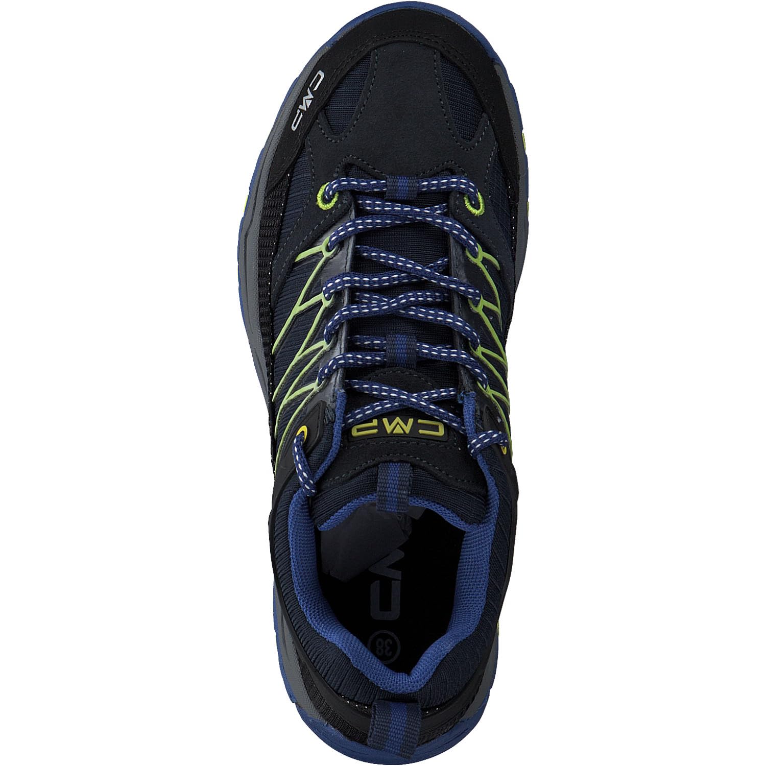CMP Kids Rigel Low Trekking Shoes Kids WP, Zapatos de Trekking Unisex niños, Negro Azulado Eléctrico, 38 EU